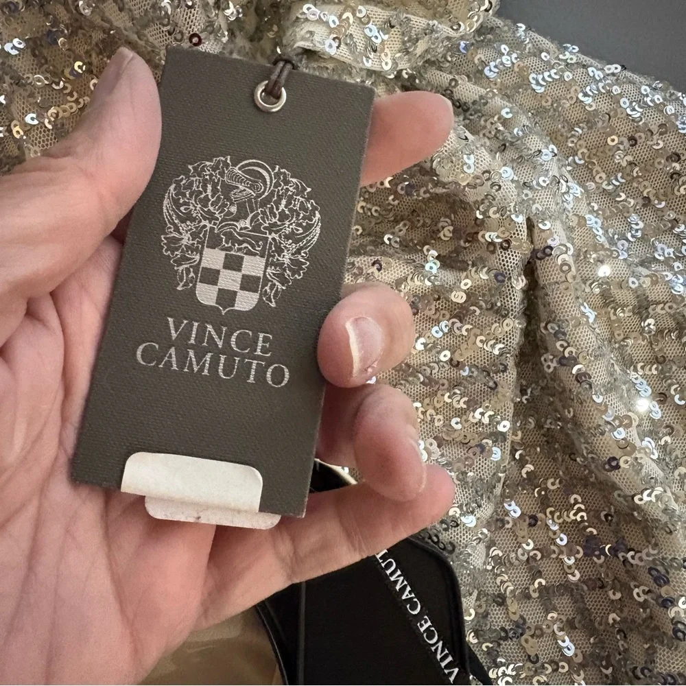 Vince Camuto short sleeve sequined shift dress sz 6 New - Picture 9 of 13